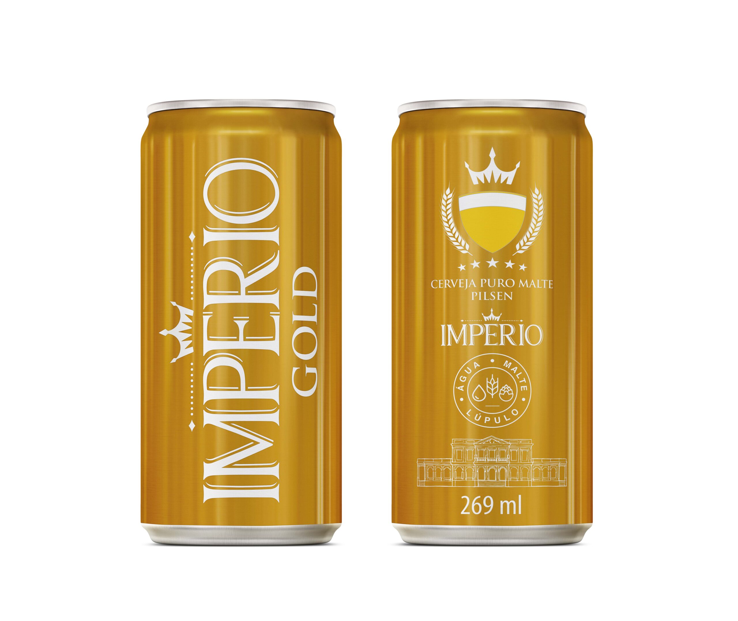 Cerveja Império Gold Lata 269ml - 12 Unidades