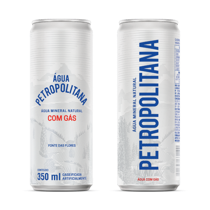 Água Mineral com Gás Petropolitana Lata 350ml - 12 unidades