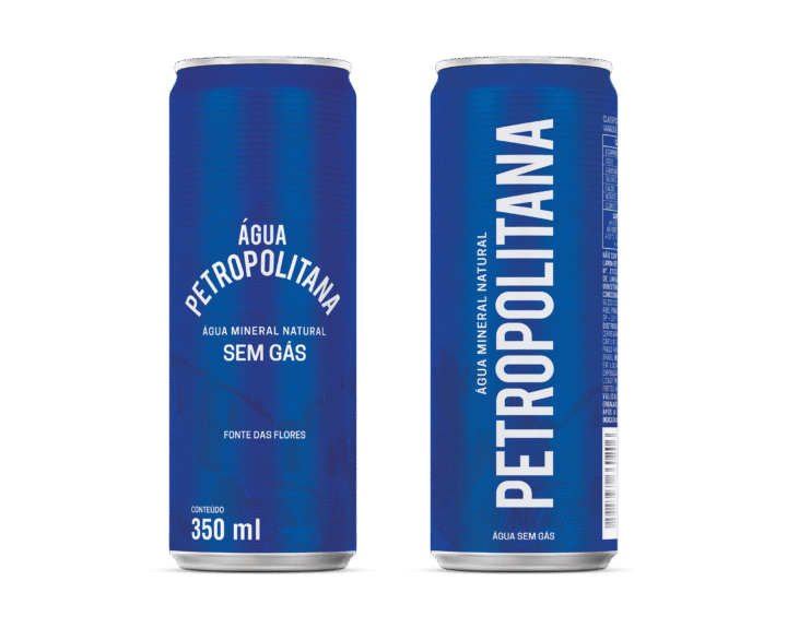 Água Mineral sem Gás Petropolitana Lata 350ml - 12 unidades