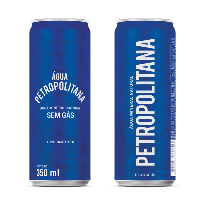 Água Mineral sem Gás Petropolitana Lata 350ml - 12 unidades
