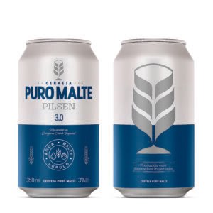 Cerveja Puro Malte Pilsen 3.0 Lata 350ml - 12 Unidades