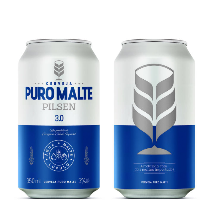 Cerveja Puro Malte Pilsen 3.0 Lata 350ml - 12 Unidades