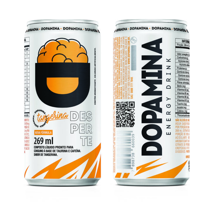 Dopamina Energy Drink Tangerina - Lata 269ml - 6 Unidades