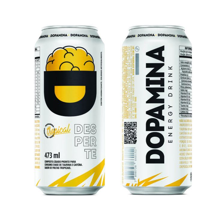 Dopamina Energy Drink Tropical - Lata 473ml - 6 Unidades