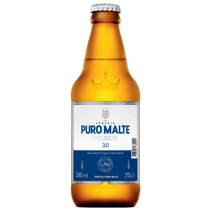 Cerveja Puro Malte Pilsen 3.0 Garrafa 300ml - 12 Unidades
