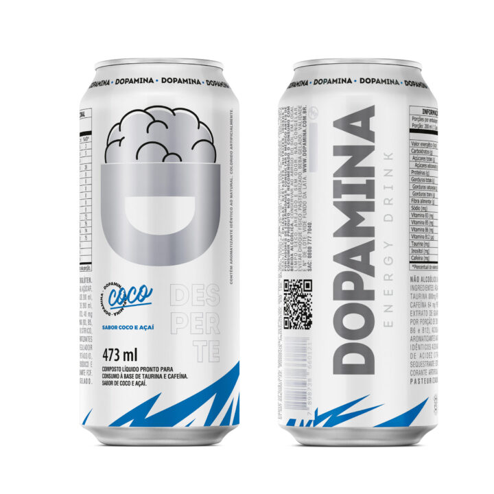 Dopamina Energy Drink Coco e Açaí - Lata 473ml - 6 Unidades