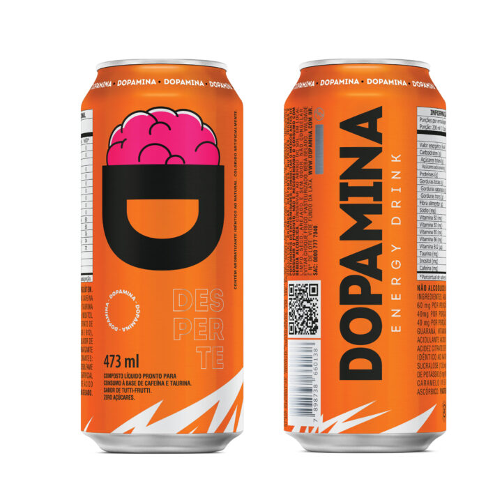 Dopamina Energy Drink Tradicional Zero Açúcares - Lata 473ml - 6 Unidades