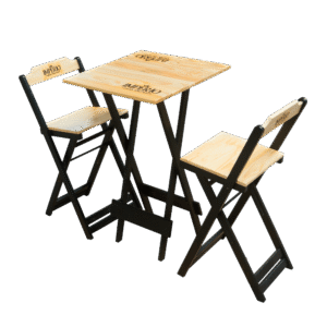 Conjunto Dobrável Bistrô Império - 1 Mesa com 2 Banquetas (Frete não incluso)