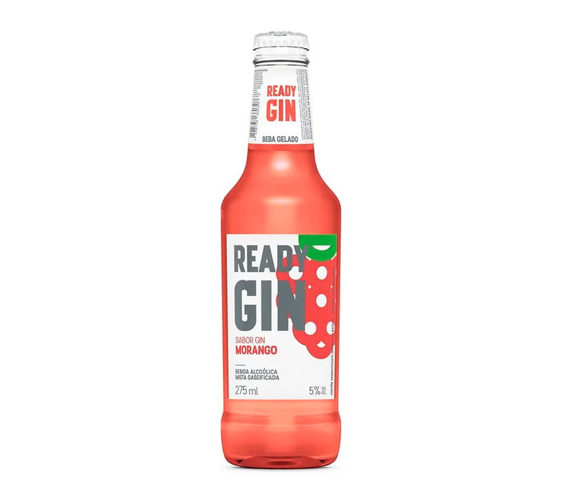 READYGIN Morango 275ml Garrafa - 6 unidades