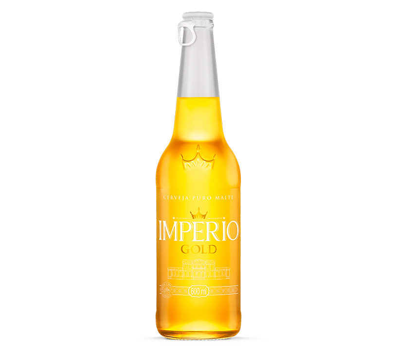Cerveja Império Gold Garrafa 600ml - 12 Unidades