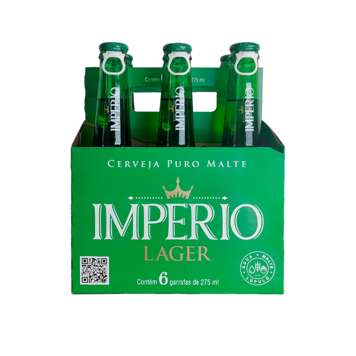 Cerveja Império Lager Garrafa 275ml - Basket - 24 Unidades
