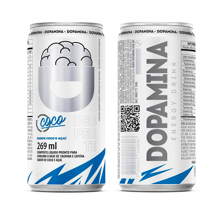 Dopamina Energy Drink Coco com Açaí - Lata 269ml - 6 Unidades